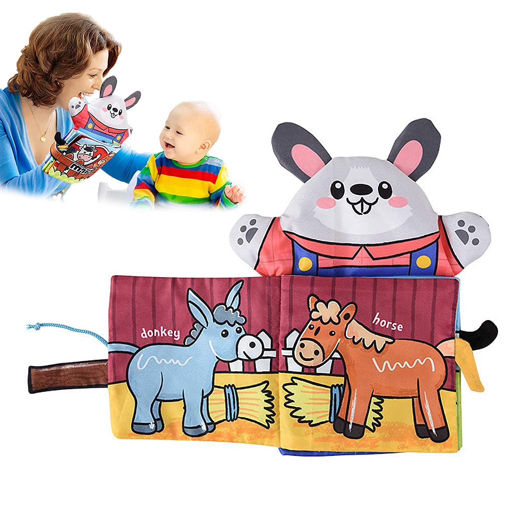 SNOWIE SOFT Baby Soft Cloth Book, with Hand Puppet, Farm Animal Touch and Feel, fold Book Tail Tactile Fabric Activity Book, Suitable for Babies, Toddlers -Farm SNOWIE SOFT Baby Soft Cloth Book, with Hand Puppet, Farm Animal Touch and Feel, fold Book Tail Tactile Fabric Activity Book, Suitable for Babies, Toddlers -Farm